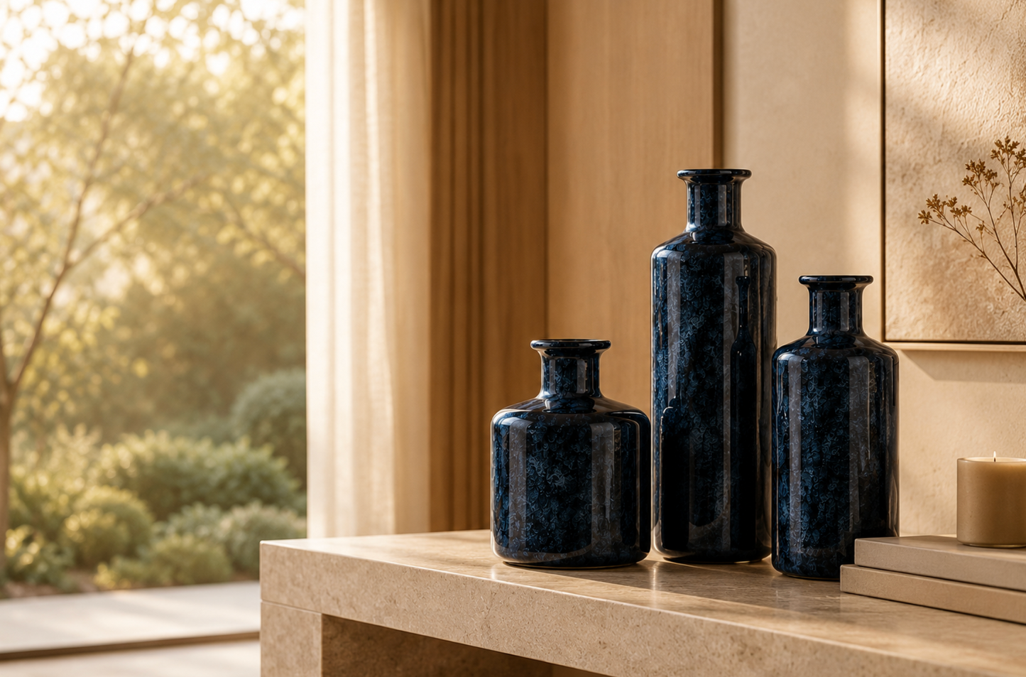 Noiré Glass Vase Set