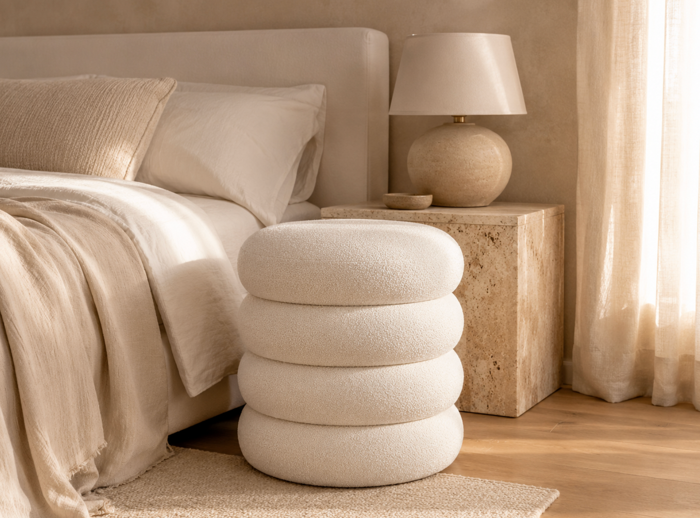 Velune Bouclé Ottoman