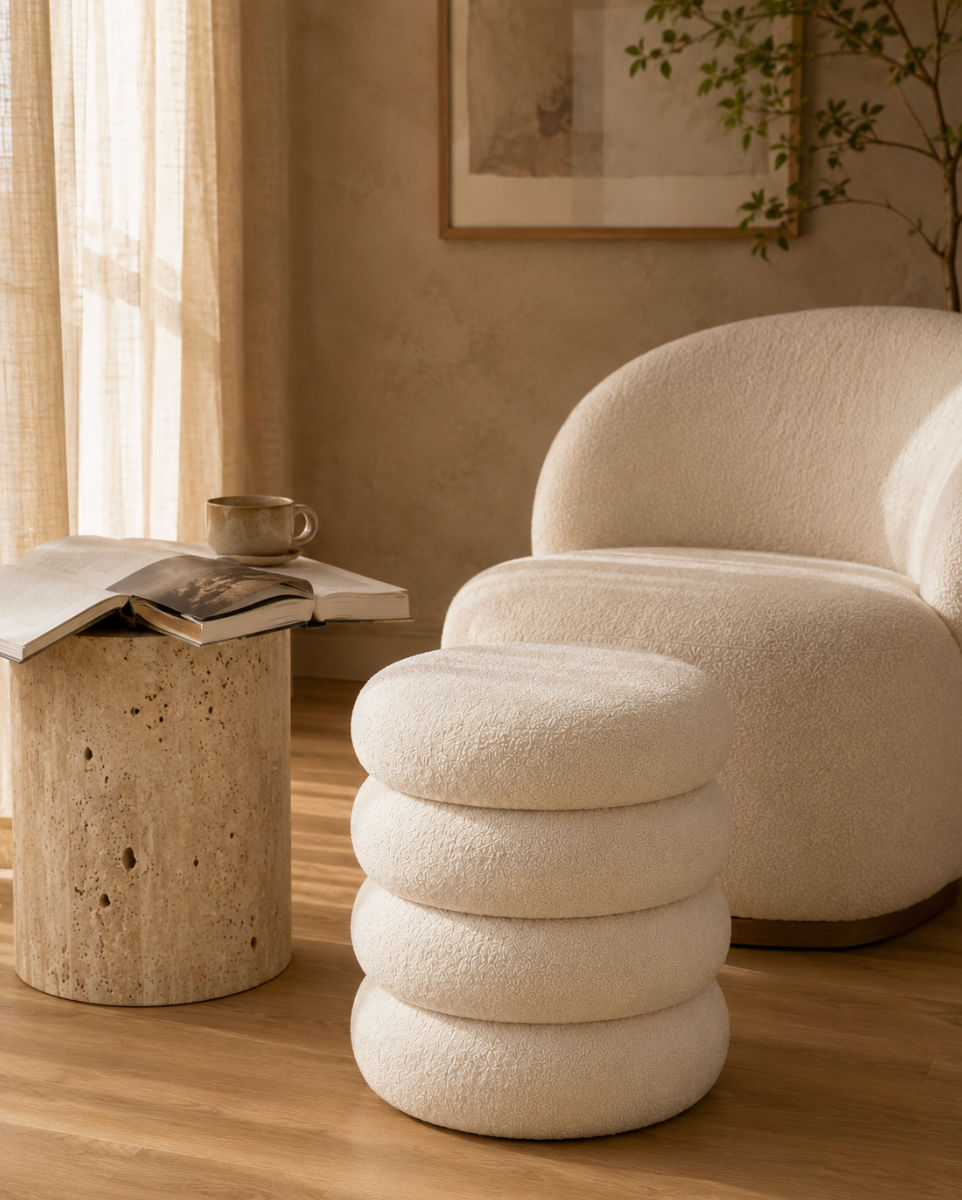 Velune Bouclé Ottoman